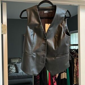 Brand new with tags Zara faux leather vest